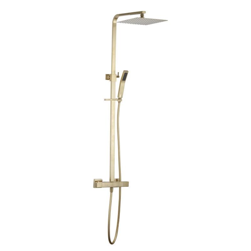 Colonne douche thermostatique PLAZA laiton brossé