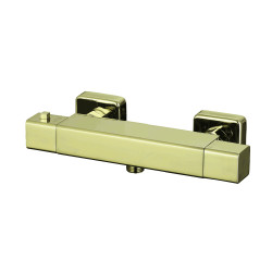 Mitigeur douche thermostatique PLAZA PVD laiton brossé