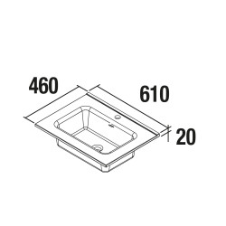 Plan vasque CONSTANZA - 610 à 1210 mm, 4 finitions