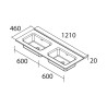 Plan vasque CONSTANZA double - 1210 et 1400 mm, 4 finitions