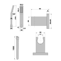 Minikit douchette 1 jet PLAZA