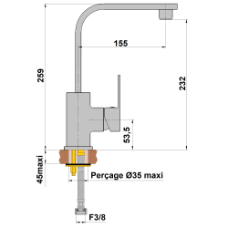 Mitigeur lavabo bec haut PLAZA
