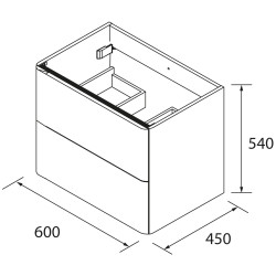 Meuble UNIIQ 2 tiroirs - 60 à 80 cm, 15 coloris