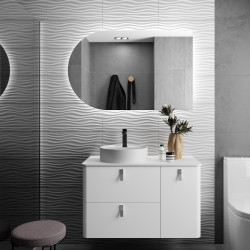 Meuble UNIIQ 1 porte 2 tiroirs - 90 à 120 cm, 11 coloris, droite/gauche
