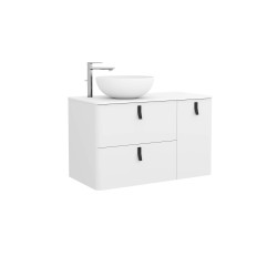 Meuble UNIIQ 1 porte 2 tiroirs - 90 à 120 cm, 11 coloris, droite/gauche