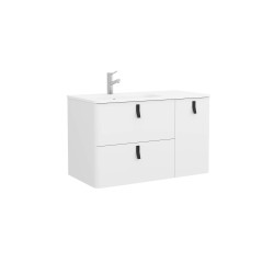 Meuble UNIIQ 1 porte 2 tiroirs - 90 à 120 cm, 11 coloris, droite/gauche