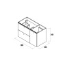 Meuble UNIIQ 1 porte 2 tiroirs - 90 à 120 cm, 11 coloris, droite/gauche