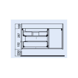 Meuble UNIIQ 1 porte 2 tiroirs - 90 à 120 cm, 11 coloris, droite/gauche