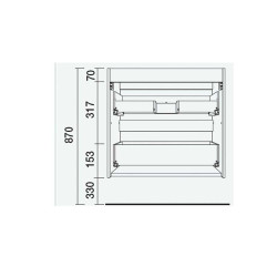 Meuble FUSSION LINE faible profondeur 40 cm 2 tiroirs - 50 à 70 cm, 5 coloris