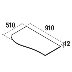 Plan de toilette MAM - 90 à 150 cm, droite/gauche, 4 finitions