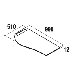 Plan de toilette MAM avec porte-serviette - 90 à 150 cm, droite/gauche, 4 finitions