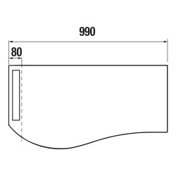 Plan de toilette MAM avec porte-serviette - 90 à 150 cm, droite/gauche, 4 finitions