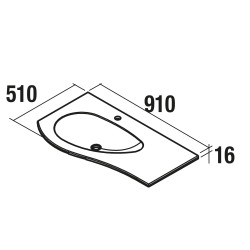 Plan vasque MAM - 90 à 120 cm, droite/gauche, 3 finitions