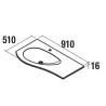 Plan vasque MAM - 90 à 120 cm, droite/gauche, 3 finitions