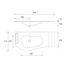 Plan vasque MAM avec porte-serviette - 100 à 160 cm, droite/gauche