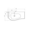 Plan vasque MAM avec porte-serviette - 100 à 160 cm, droite/gauche