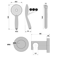Minikit douche 3 jets SPIRIT