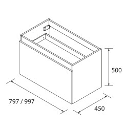 Évier OCEAN (plan vasque) - 80 à 100 cm