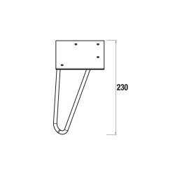 Jeu de 2 pieds UNIIQ - 230 à 330 mm, 3 finitions
