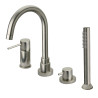 Mitigeur bain douche 4 trous COX PVD grey acier