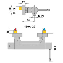 Mitigeur thermostatique de douche access