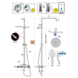 Colonne de douche thermostatique SPIRIT