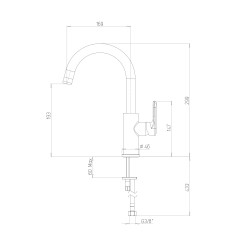 Mitigeur lavabo bec haut STONE PVD tortora