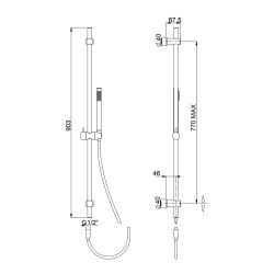 Barre de douche complète 1 jet STONE PVD tortora