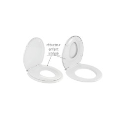 Abattant thermoplastique Family blanc, fermeture ralentie, déclipsable