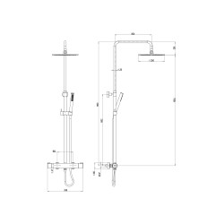Colonne de douche thermostatique STONE PVD tortora