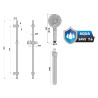 Barre de douche 3 jets TURBO 110