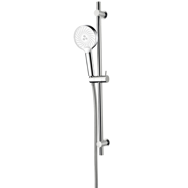 Barre de douche 3 jets twister chromé + blanc
