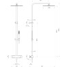 Colonne de douche square300 avec bras de 450 mm