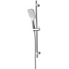 Barre de douche 3 jets twister square chromé + blanc