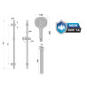 Barre de douche 3 jets SQUARE FRESH