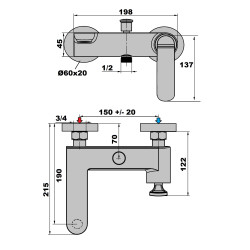 Mitigeur bain-douche ADDICT, réf. ADBC111