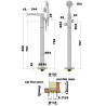Colonne bain-douche thermostatique îlot par le sol ADDICT chromé