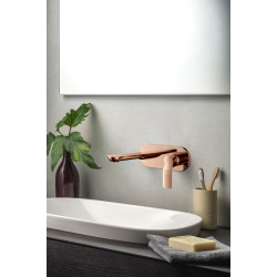 Mitigeur lavabo encastré mural ADDICT PVD gold rose