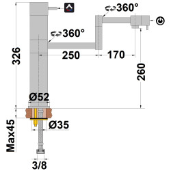 Mitigeur cuisine bec décalé orientable