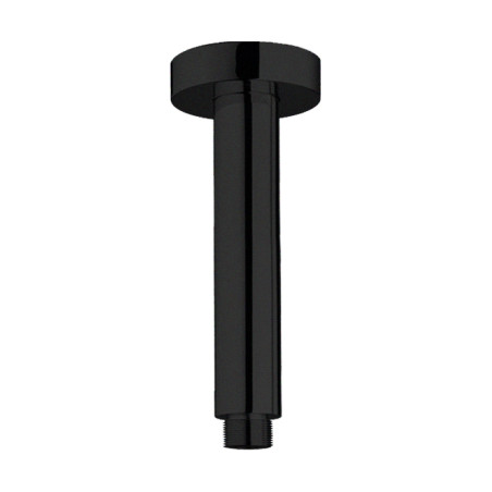 Bras plafonnier rond 10 cm PVD noir mat
