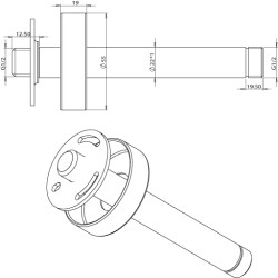 Bras plafonnier COX renforcé longueur 150 mm