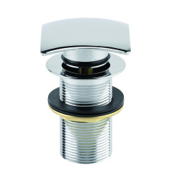 Bonde lavabo laiton chromé, digiclic, clapet carré, H. 80mm, sans lanterne