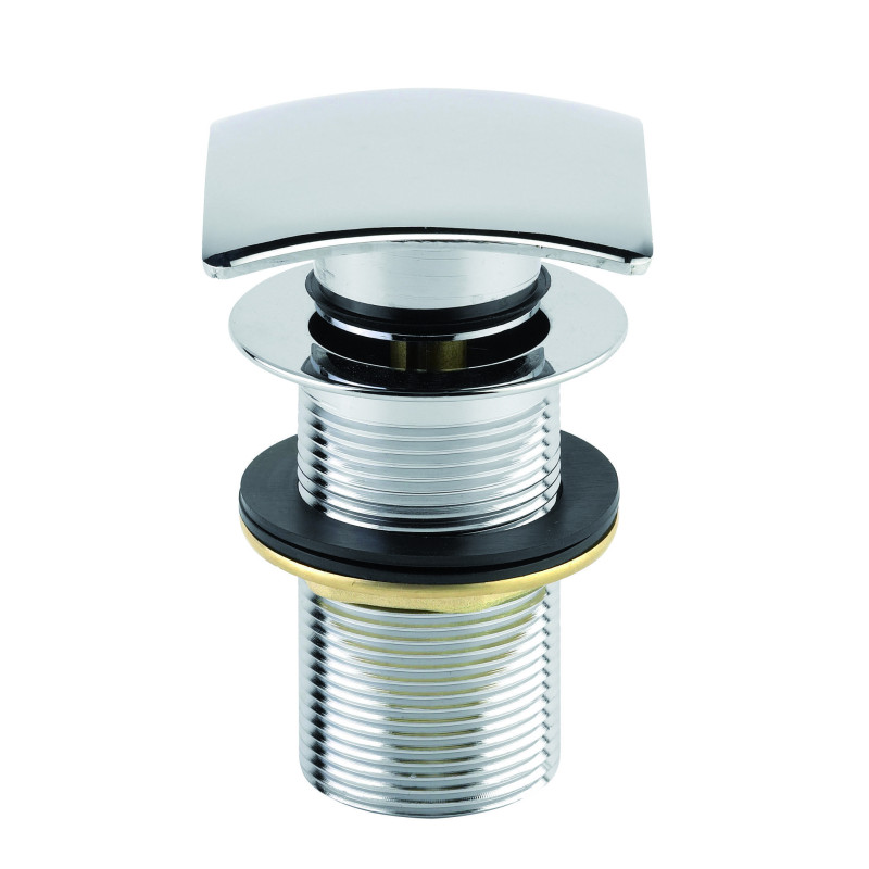 Bonde lavabo laiton chromé, digiclic, clapet carré, H. 80mm, sans lanterne