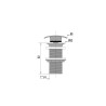 Bonde lavabo laiton chromé, digiclic, clapet carré, H. 80mm, sans lanterne