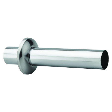 Sortie murale laiton chromé, L., rosace inox Ø32mm Ø63mm