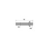 Sortie murale laiton chromé, L., rosace inox Ø32mm Ø63mm