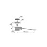 Bonde lavabo automatique laiton mat, sans tirette verticale, serrage 35 à 55mm