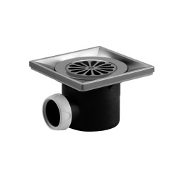 Cadre à carreler 143x143mm ABS chromé mat, pour bondes réf. 5710/5715/5680