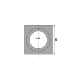 Cadre à carreler 143x143mm ABS chromé mat, pour bondes réf. 5710/5715/5680