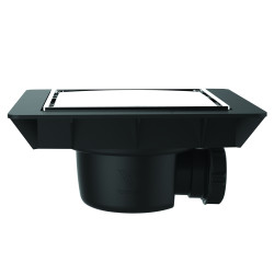 Bonde sol extra-plat réglable,capot métal ,sortie horizontale Ø40,corps 70% PCR